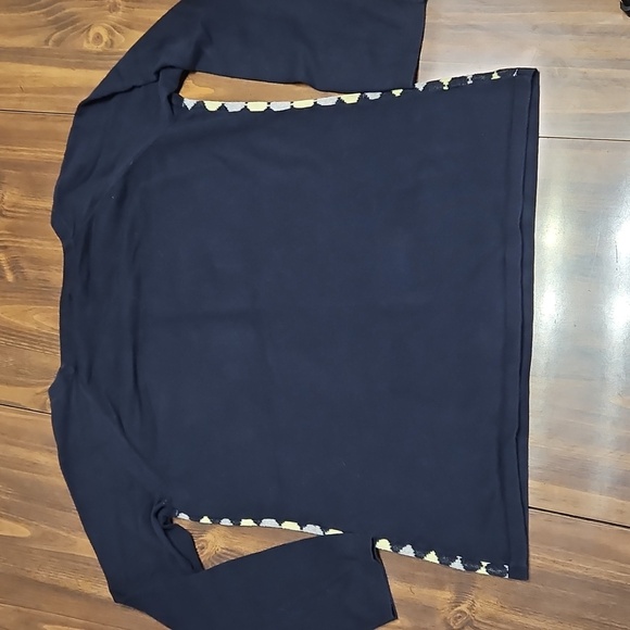 LOFT Navy and Cream Geometric Sweater - Picture 4 of 9